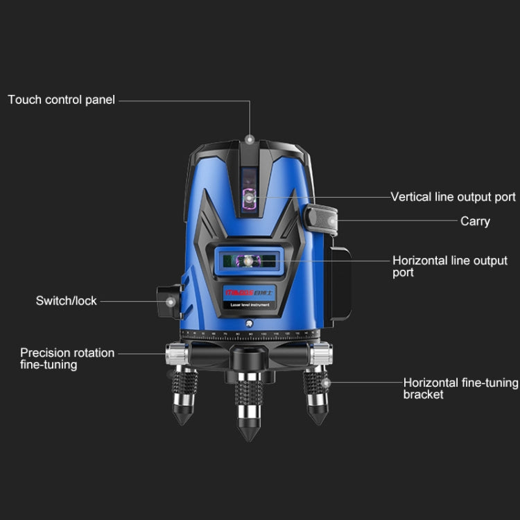 MBOOS Green Light 5 Line Outdoor Laser Level Instrument with Anti-drop Plastic Box & 1m Tripod - Consumer Electronics by buy2fix | Online Shopping UK | buy2fix