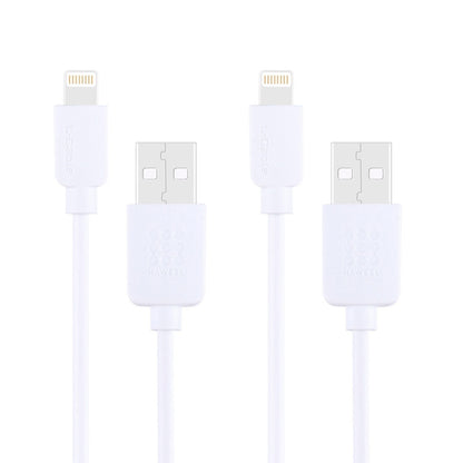 2 PCS HAWEEL 1m High Speed 8 pin to USB Sync and Charging Cable Kit for iPhone, iPad(White) - Normal Style Cable by buy2fix | Online Shopping UK | buy2fix