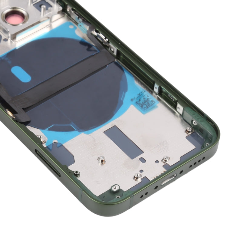 For iPhone 13 mini Battery Back Cover with Side Keys & Card Tray & Power + Volume Flex Cable & Wireless Charging Module(Green) - Repair & Spare Parts by buy2fix | Online Shopping UK | buy2fix