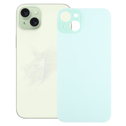 For iPhone 15 Plus Easy Replacement Big Camera Hole Glass Back Battery Cover(Green) -  by buy2fix | Online Shopping UK | buy2fix