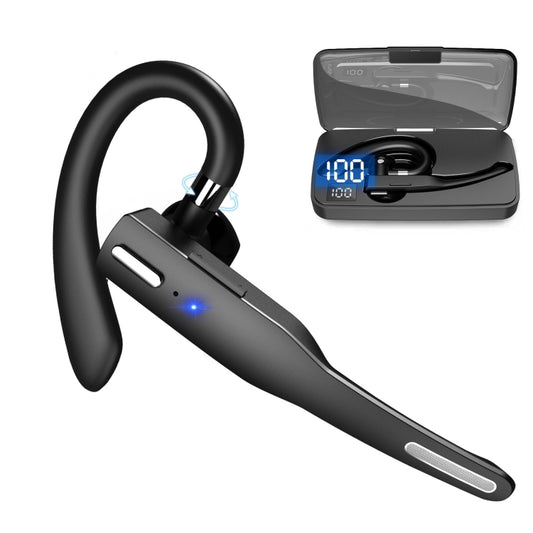 YYK-525 Single Rotatable Earhook Noise Cancelling Wireless Bluetooth Earphone with Charging Box & Digital Display - Bluetooth Earphone by buy2fix | Online Shopping UK | buy2fix