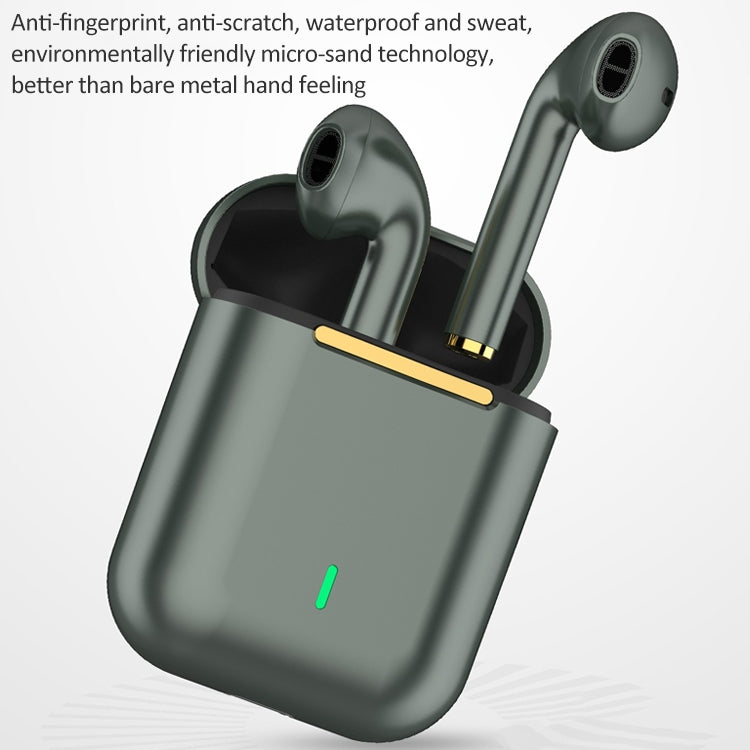 J18 Bluetooth 5.0 TWS Wireless Binaural Bluetooth Earphone with Charging Box(Green) - TWS Earphone by buy2fix | Online Shopping UK | buy2fix