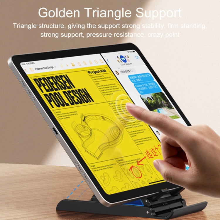 USAMS US-ZJ073 Retractable Folding Desktop Tablet Phone Holder (Black) - Desktop Holder by USAMS | Online Shopping UK | buy2fix