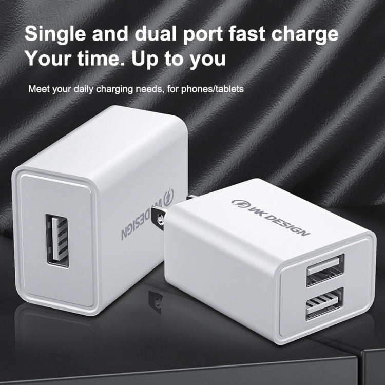 WK WP-U119 10W Dual USB Ports Travel Charger Power Adapter, US Plug - Apple Accessories by WK | Online Shopping UK | buy2fix