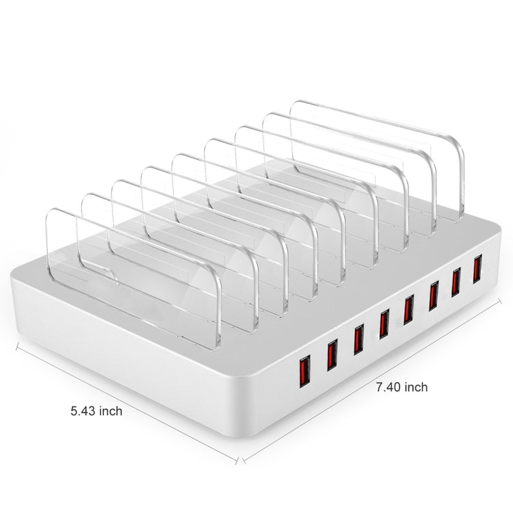 X6 96W 2.4A 8 USB Ports Smart Charger with Detachable Bezel, EU Plug(White) - Multifunction Charger by buy2fix | Online Shopping UK | buy2fix