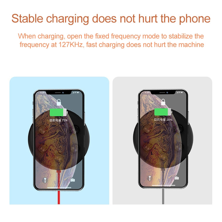 10W Portable Suction Cup Mobile Phone Fast Charging Wireless Charger, Suitable for iPhone 8 / X, Length: 1.5m(Grey White) - Apple Accessories by buy2fix | Online Shopping UK | buy2fix