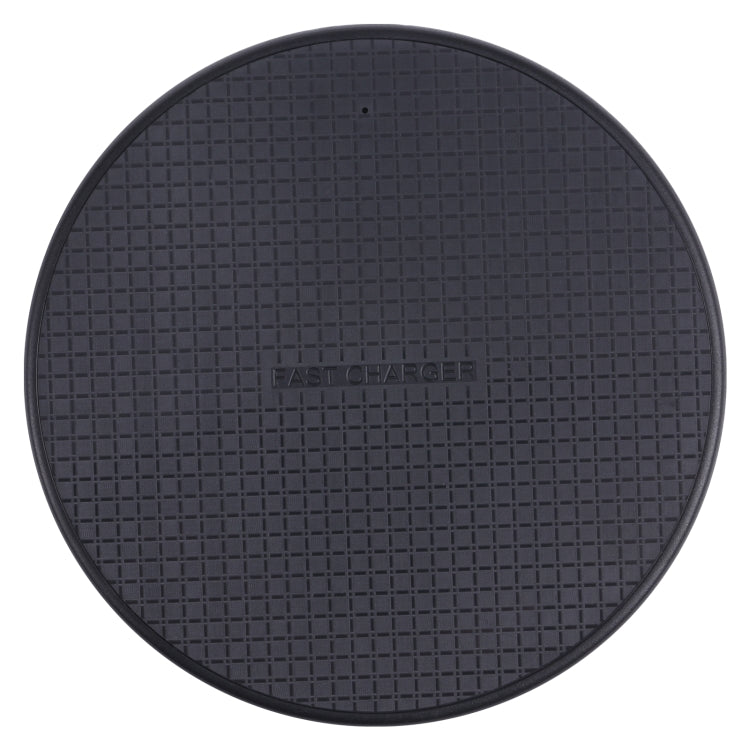 10W QI Plaid Pattern Round Plastic Wireless Charger (Black) - Apple Accessories by buy2fix | Online Shopping UK | buy2fix