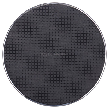 10W QI Plaid Pattern Round Metal Wireless Charger (Black) - Apple Accessories by buy2fix | Online Shopping UK | buy2fix
