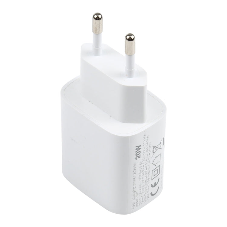 T087 20W USB-C / Type-C + USB Ports Fast Charging Travel Charger, EU Plug - Apple Accessories by buy2fix | Online Shopping UK | buy2fix