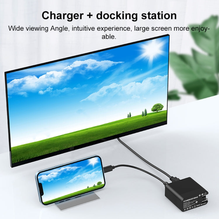 X8H 60W Type-C + USB + HDMI HUB PD Charger, US Plug - Multifunction Charger by buy2fix | Online Shopping UK | buy2fix