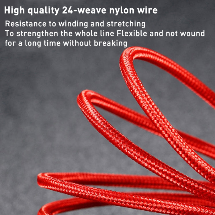 1.2m Nylon Weave 3 in 1 2.4A USB to Micro USB + 8 Pin + Type-C Charging Cable(Red) - Multifunction Cable by buy2fix | Online Shopping UK | buy2fix