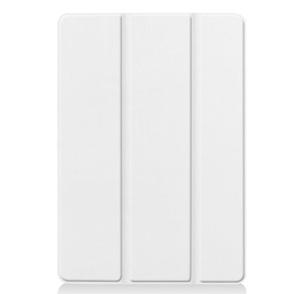 For iPad 10.2 Custer Texture Horizontal Flip Smart PU Leather Case with Sleep / Wake-up Function & Three-folding Holder (White) - iPad 10.2 Cases by buy2fix | Online Shopping UK | buy2fix