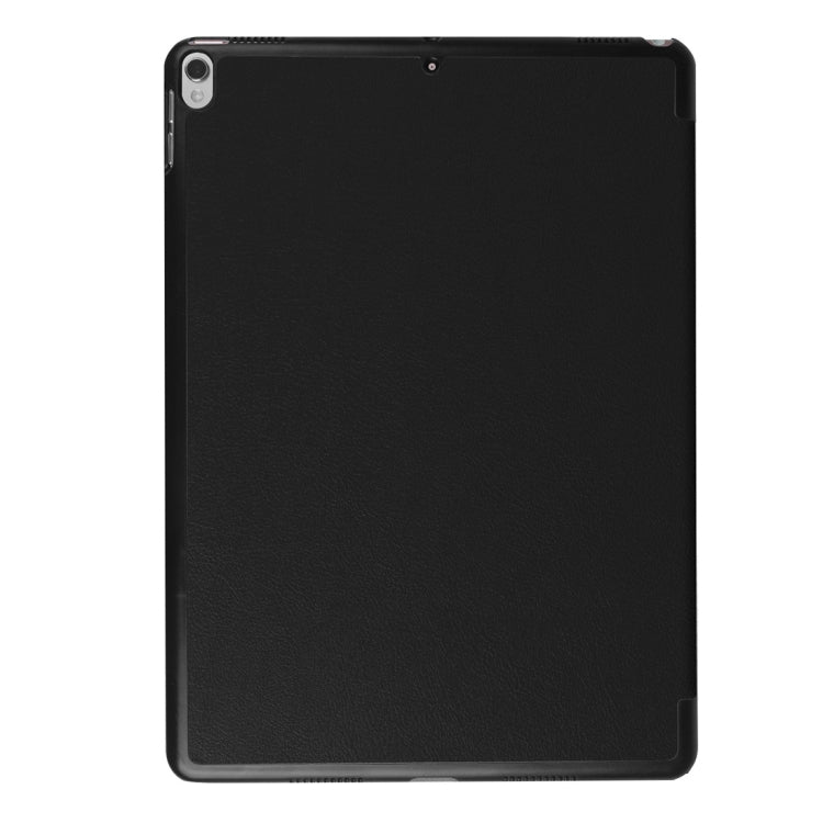 For iPad Pro 10.5 inch PU Litchi Texture 3-folding Smart Case Clear Back Cover with Holder(Black) - iPad Pro 10.5 inch Cases by buy2fix | Online Shopping UK | buy2fix