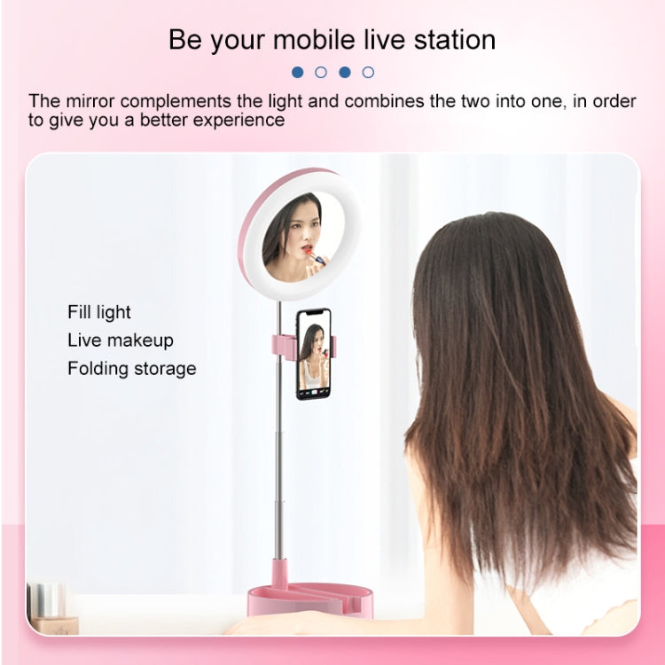 WK G3 Folding Storage Type Desktop Multi-function Live Light Makeup Mirror Holder (Black) - Selfie Light by WK | Online Shopping UK | buy2fix