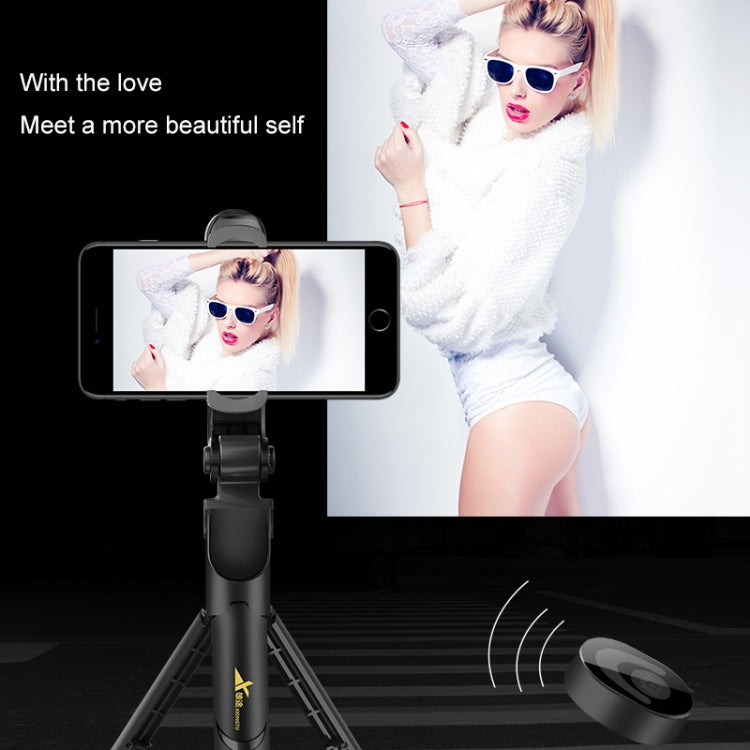 XT-09 Multi-function Live Broadcast Mobile Bluetooth Self-timer Pole Tripod (Black White) - Consumer Electronics by buy2fix | Online Shopping UK | buy2fix