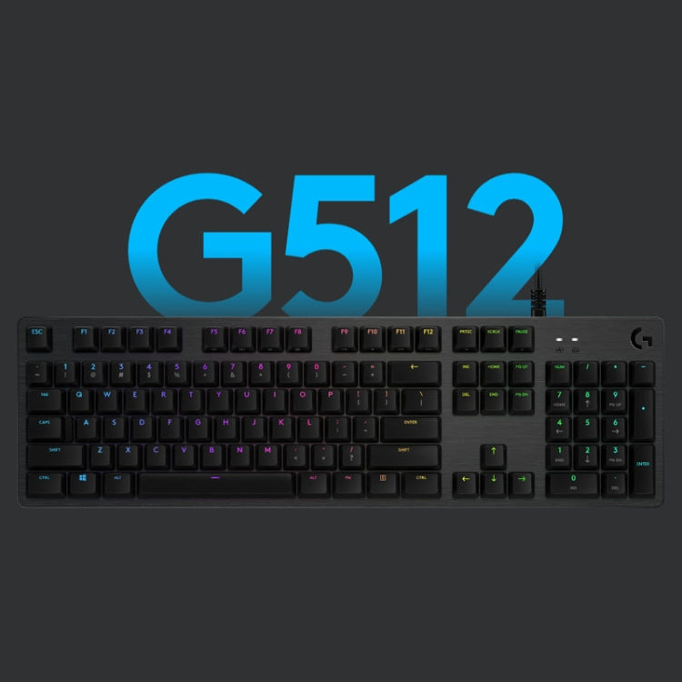 Logitech G512 RGB C-axis Mechanical Wired Gaming Keyboard, Length: 1.8m (Black) - Wired Keyboard by Logitech | Online Shopping UK | buy2fix