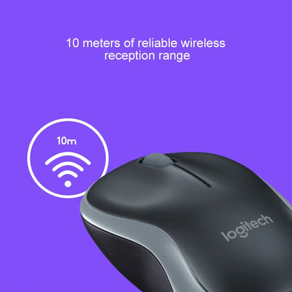 Logitech M186 Wireless Mouse Office Power Saving USB Laptop Desktop Computer Universal (Black Blue) - Wireless Mice by Logitech | Online Shopping UK | buy2fix