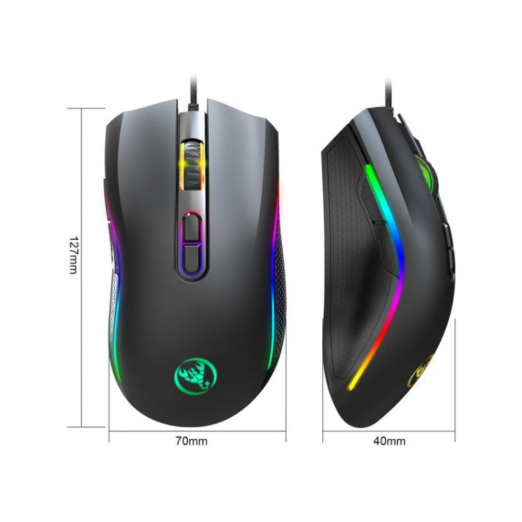 HXSJ A869 Type-C 7200dpi 6-modes Adjustable 7-keys RGB Light Wired Game Mouse - Computer & Networking by HXSJ | Online Shopping UK | buy2fix