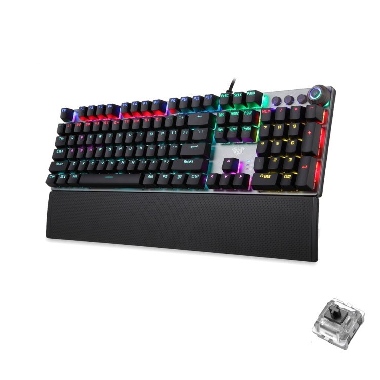 AULA F2088 108 Keys Mixed Light Mechanical Black Switch Wired USB Gaming Keyboard with Metal Button(Black) - Wired Keyboard by AULA | Online Shopping UK | buy2fix