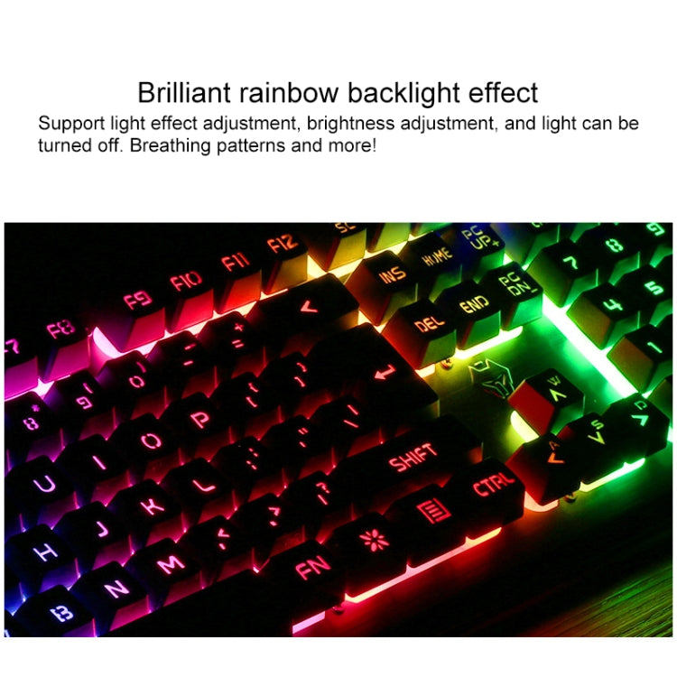 YINDIAO V2 Mechanical Feel Gaming Keyboard Mouse Set (Black Rainbow Light) - Wired Keyboard by YINDIAO | Online Shopping UK | buy2fix