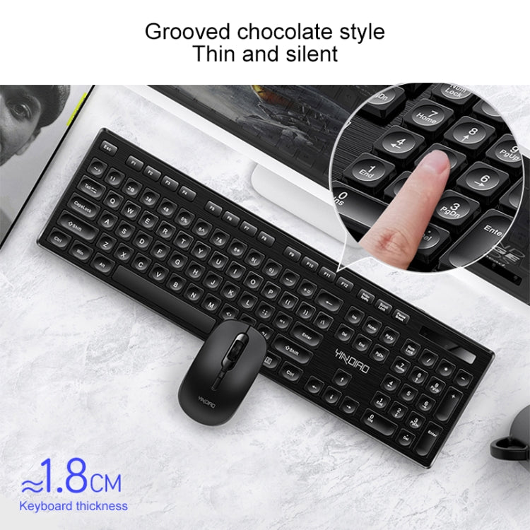 YINDIAO V3 Max Business Office Silent Wireless Keyboard Mouse Set (White) - Wireless Keyboard by YINDIAO | Online Shopping UK | buy2fix