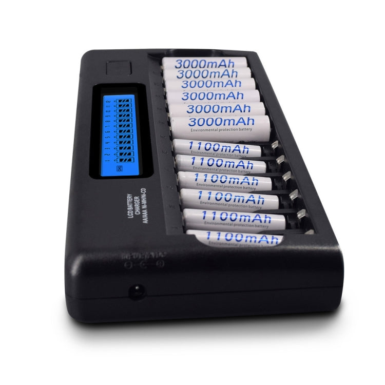 100-240V 12 Slot Battery Charger for AA / AAA / NI-MH / NI-CD Battery, with LCD Display, US Plug - Consumer Electronics by buy2fix | Online Shopping UK | buy2fix