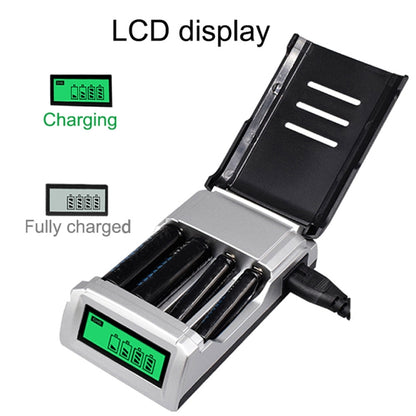 AC 100-240V 4 Slot Battery Charger for AA & AAA Battery, with LCD Display, UK Plug - Charger & Converter by buy2fix | Online Shopping UK | buy2fix