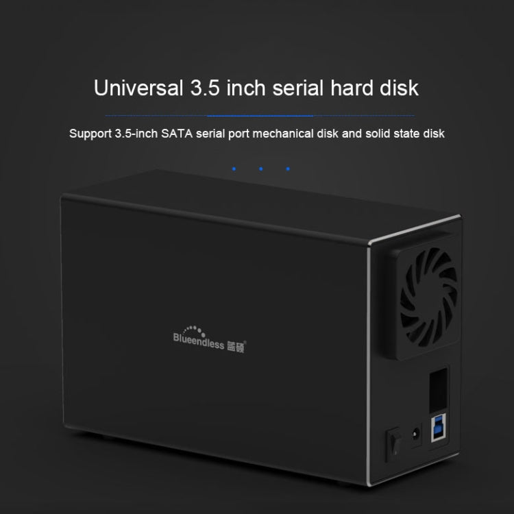 Blueendless Type-C / USB-C Interface 3.5 inch 2 Bay RAID Combination Array HDD External Enclosure (AU Plug) - HDD Enclosure by Blueendless | Online Shopping UK | buy2fix