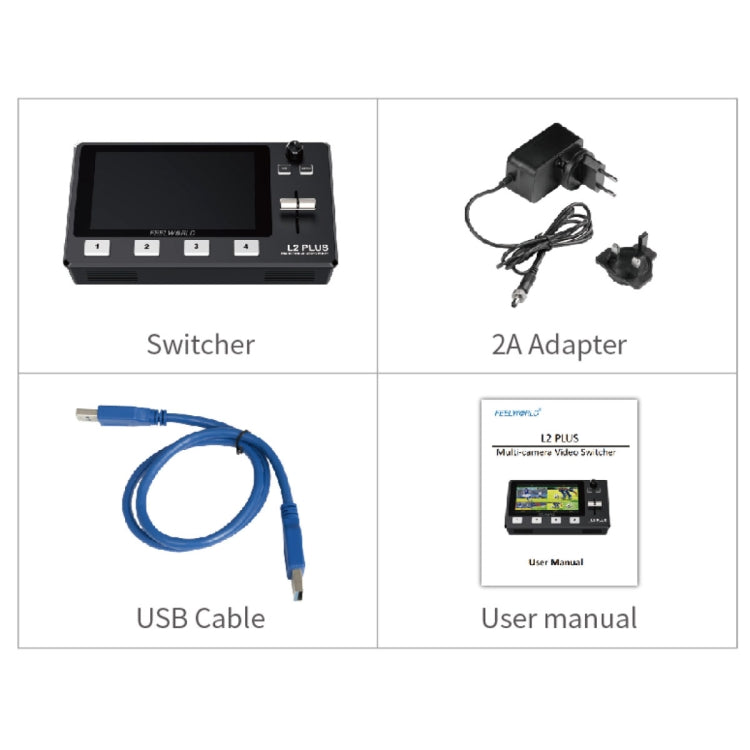 FEELWORLD L2 Plus Multi-camera Video Mixer Switcher with 5.5 inch Screen(US Plug) - Consumer Electronics by FEELWORLD | Online Shopping UK | buy2fix