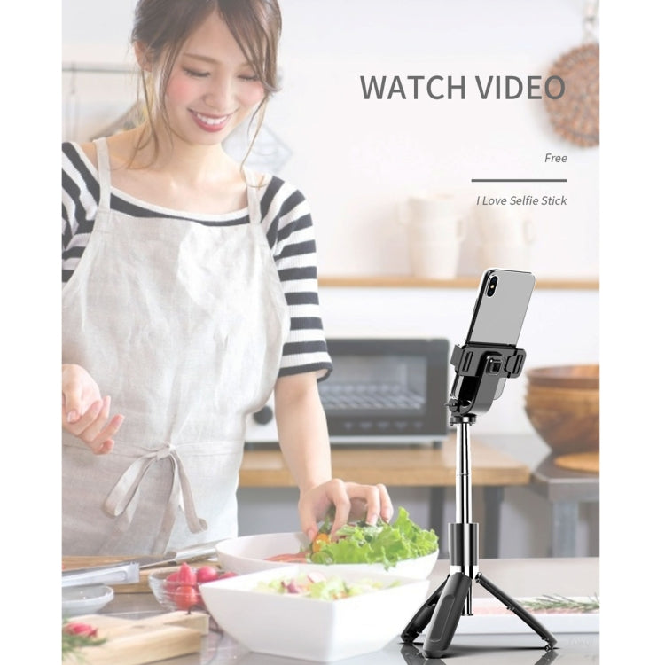 L02 100cm Multi-function Adjustable Bluetooth Self-timer Pole Tripod Selfie Stick (Black) - Consumer Electronics by buy2fix | Online Shopping UK | buy2fix