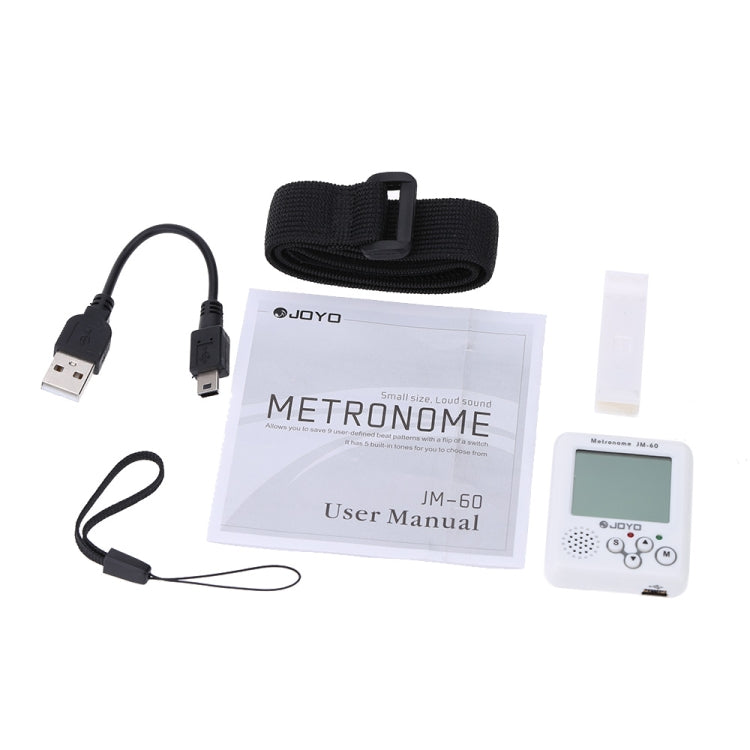 JOYO JM-60 Mini Portable Rechargeable Clip-on Electronic Digital Metronome Tone Generator Tuner for Guitar Violin Ukulele (White) - Stringed Instruments by JOYO | Online Shopping UK | buy2fix