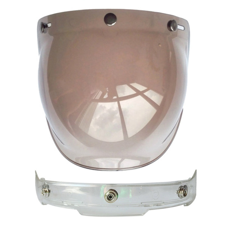 Soman Motorcycle Bubble Visor Open Face Helmet Visor Helmet Windshield Shield with Transparent Frame(Light Smoke) - Helmets by SOMAN | Online Shopping UK | buy2fix