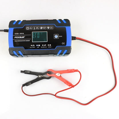 FOXSUR 12V-24V Car Motorcycle Truck Repair Battery Charger AGM Charger, EU Plug (Blue) - Battery Charger by FOXSUR | Online Shopping UK | buy2fix