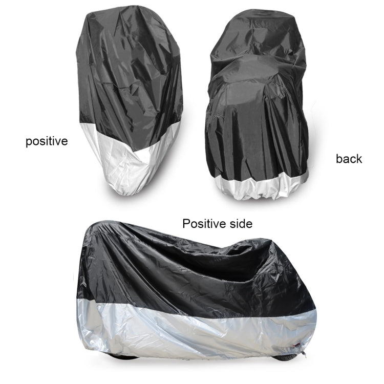 210D Oxford Cloth Motorcycle Electric Car Rainproof Dust-proof Cover, Size: XXXL (Black Silver) - Raincoat by buy2fix | Online Shopping UK | buy2fix