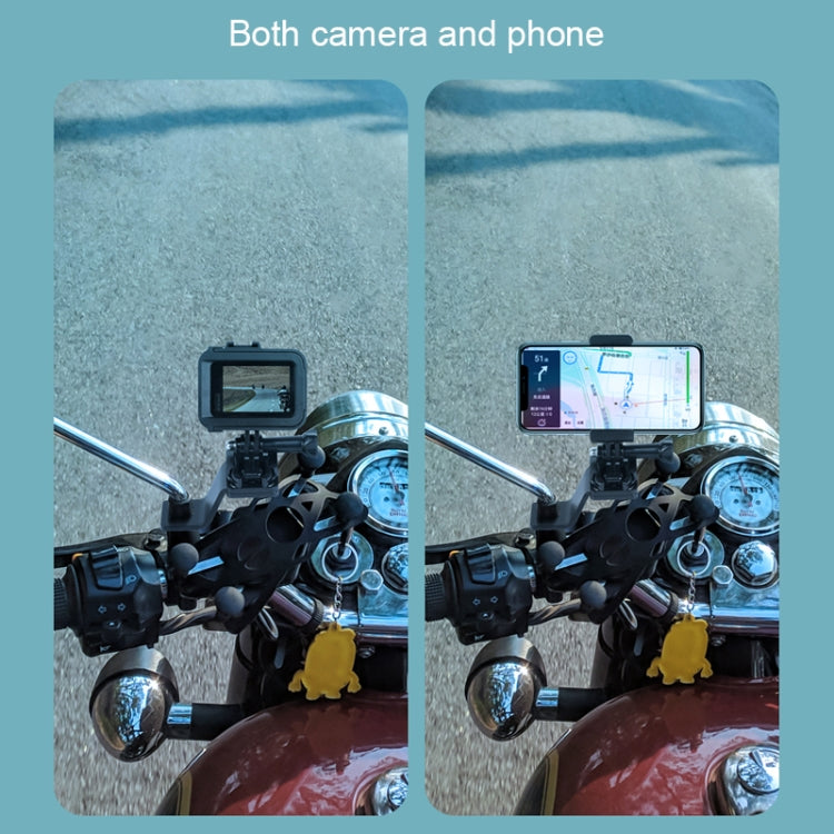 RUIGPRO Motorcycle Handlebar Alloy Phone Bracket for GoPro HERO9 Black / HERO8 Black /7 /6 /5, Insta360 One R, DJI Osmo Action, Xiaoyi Sport Cameras(Cyan) - DJI & GoPro Accessories by buy2fix | Online Shopping UK | buy2fix