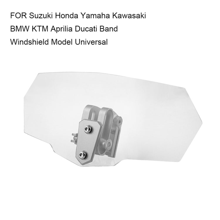 MB-WE024 Universal Motorcycle Modified Acrylic Heightened Windshield (White) - Others by buy2fix | Online Shopping UK | buy2fix