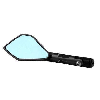 Modified Motorcycle Aluminium Alloy Rhombus Reflective Light Side Rearview Mirror (Black) - Side Mirrors by buy2fix | Online Shopping UK | buy2fix