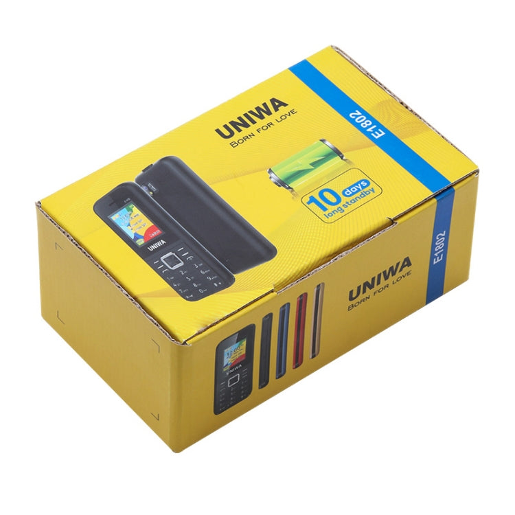 UNIWA E1802 Mobile Phone, 1.77 inch, 1800mAh Battery, SC6531DA, 21 Keys, Support Bluetooth, FM, MP3, MP4, GSM, Dual SIM(Black) - UNIWA by UNIWA | Online Shopping UK | buy2fix