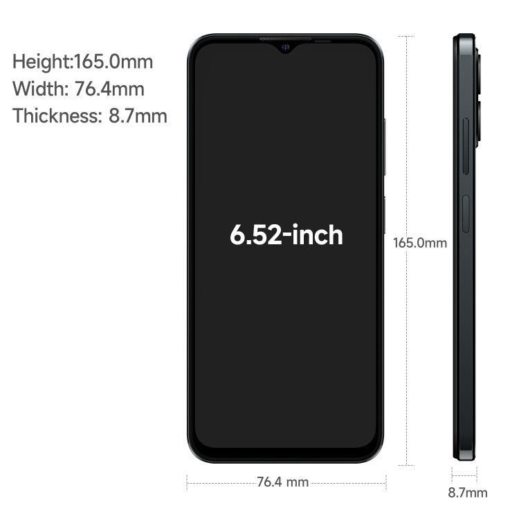 Ulefone Note 16 Pro, 8GB+256GB, Dual Back Cameras, Face ID & Side Fingerprint Identification, 4400mAh Battery, 6.52 inch Android 13 Unisoc T606 Octa Core up to 1.6GHz, Network: 4G, Dual SIM, OTG (Black) - Ulefone by Ulefone | Online Shopping UK | buy2fix