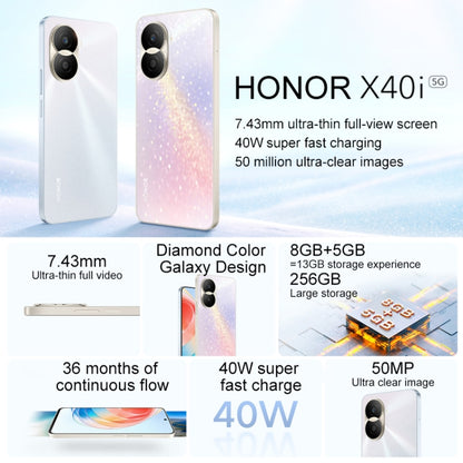 Honor X40i 5G DIO-AN00, 50MP Cameras, 8GB+128GB, China Version, Dual Back Cameras, Side Fingerprint Identification, 4000mAh Battery, 6.7 inch Magic UI 6.1 / Android 12 Dimensity 700 Octa Core up to 2.2GHz, Network: 5G, OTG, Not Support Google Play(Black) - Honor by Huawei | Online Shopping UK | buy2fix