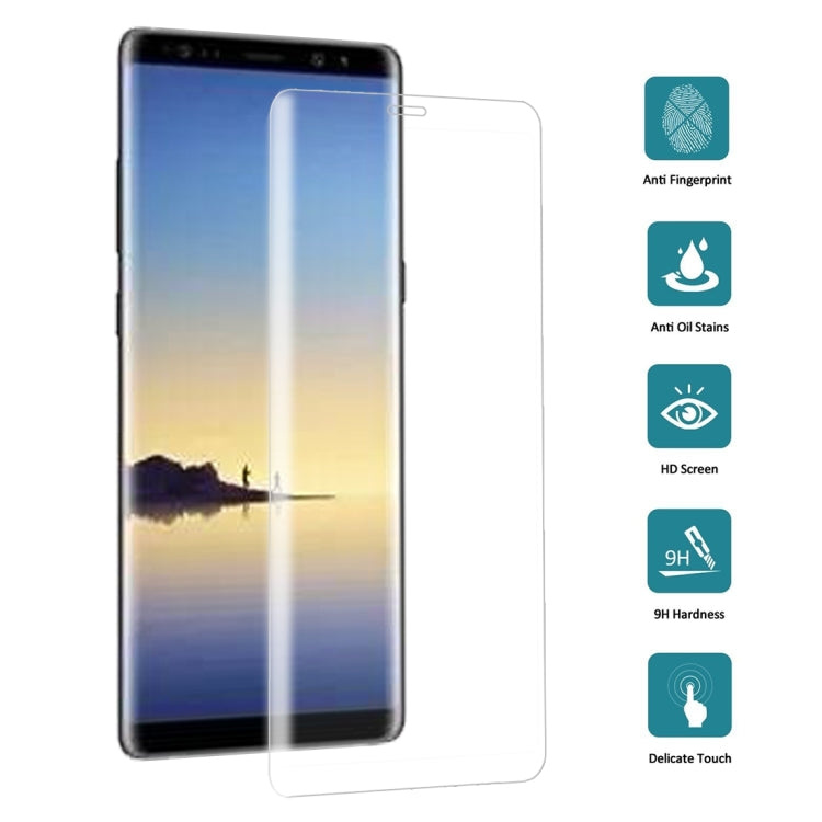 For Galaxy Note 8 0.3mm 9H Surface Hardness 3D Curved Silk-screen Full Screen Tempered Glass Screen Protector(Transparent) - Samsung Accessories by buy2fix | Online Shopping UK | buy2fix