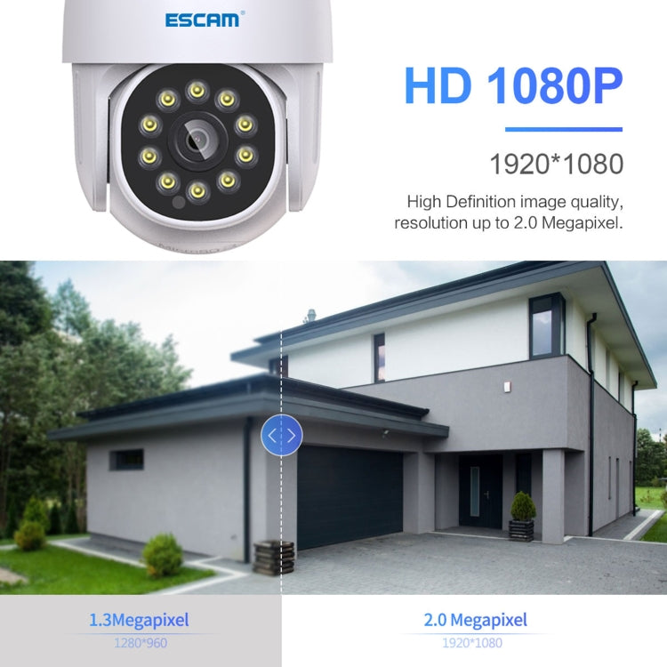 ESCAM PT202 HD 1080P PAN / Tilt / Zoom AI Humanoid Detection WiFi IP Camera, Support Night Vision / TF Card / Two-way Audio(US Plug) - Security by ESCAM | Online Shopping UK | buy2fix