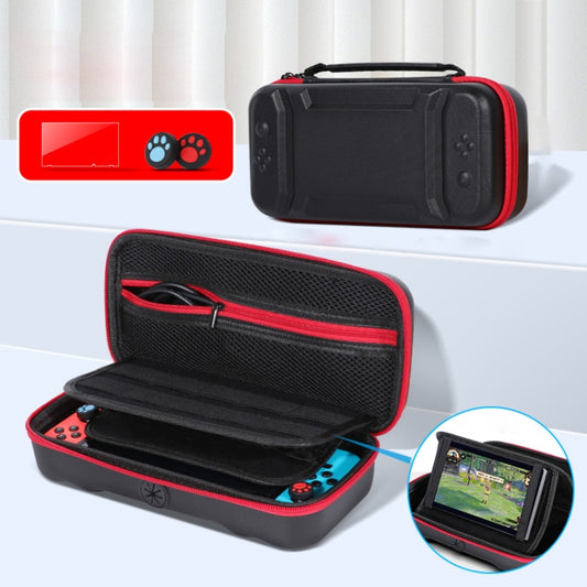 Portable EVA Storage Bag Protective Case Handbag with Holder Function for Nintendo Switch Console, Size: 26x12.5x7cm(Black Red) - Bags by buy2fix | Online Shopping UK | buy2fix