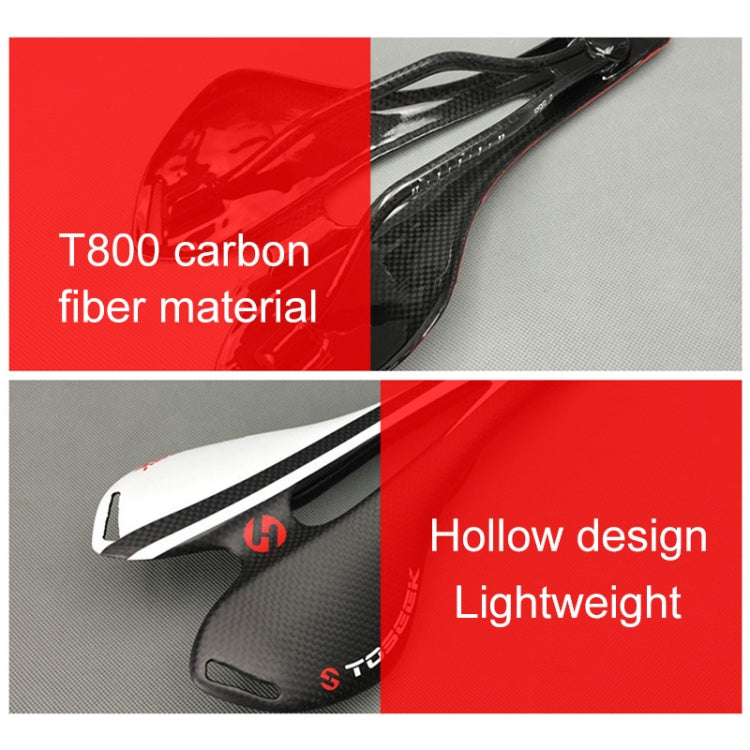 TOSEEK Road Bike Carbon Fiber Seat Bicycle Hollow Seat Saddle, 3K Texture + Light (Grey) - Outdoor & Sports by TOSEEK | Online Shopping UK | buy2fix