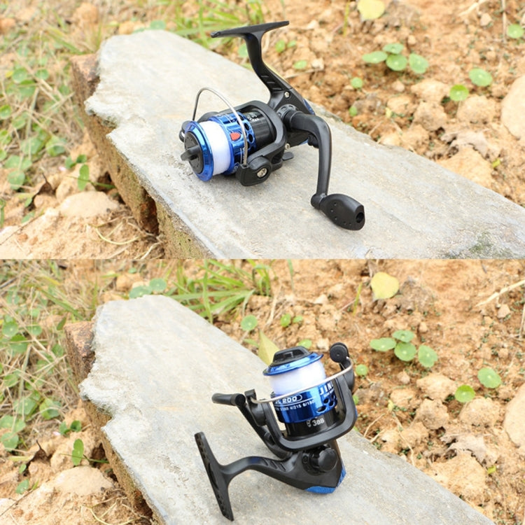 JL200 Plating Plastic 3 Ball Bearings Handle Fishing Spinning Reel  with Transparent Lines(Gold) - Outdoor & Sports by buy2fix | Online Shopping UK | buy2fix