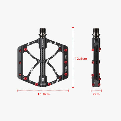 PROMEND PD-M52C 1 Pair Bicycle Aluminum Alloy + Carbon Fiber Tube Bearing Pedals (Red) - Pedals by PROMEND | Online Shopping UK | buy2fix