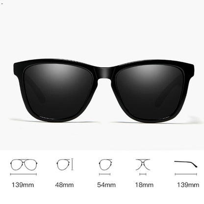 Unisex Retro Fashion Plastic Frame UV400 Polarized Sunglasses (Black + Grey) - Sunglasses by buy2fix | Online Shopping UK | buy2fix