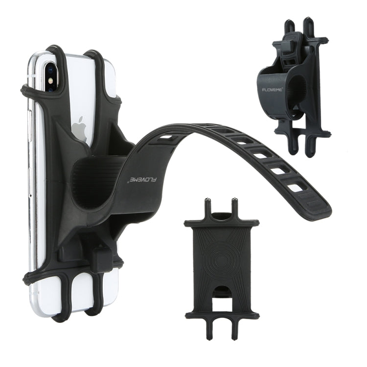 Floveme Universal Bicycle Mobile Phone Holder, Suitable for 4.0-6.3 inch Mobile Phones, For iPhone, Samsung, Huawei, Xiaomi, Lenovo, Sony, HTC and Other Smartphones(Black) - Holders by FLOVEME | Online Shopping UK | buy2fix