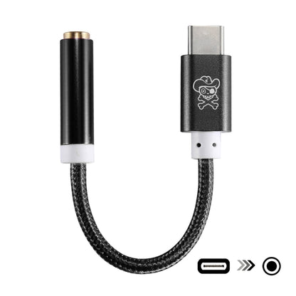 ENKAY Hat-Prince USB-C / Type-C to 3.5mm Nylon Woven Audio Adapter, Length: about 10cm(Black) - Type-C Adapter by ENKAY | Online Shopping UK | buy2fix