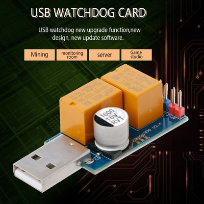 USB Watchdog Card Double Relay Unattended Automatic Restart Blue Screen Crash Timer Reboot for 24H Mining Server Gaming -  by buy2fix | Online Shopping UK | buy2fix